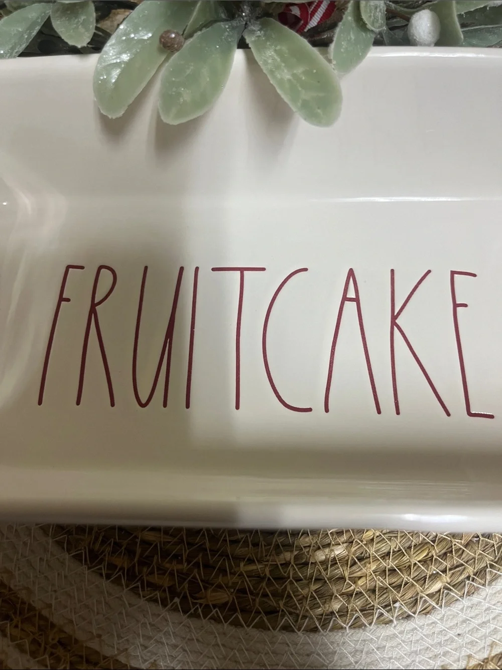 Rae Dunn “Holiday Fruitcake”Loaf Pan in good condition
